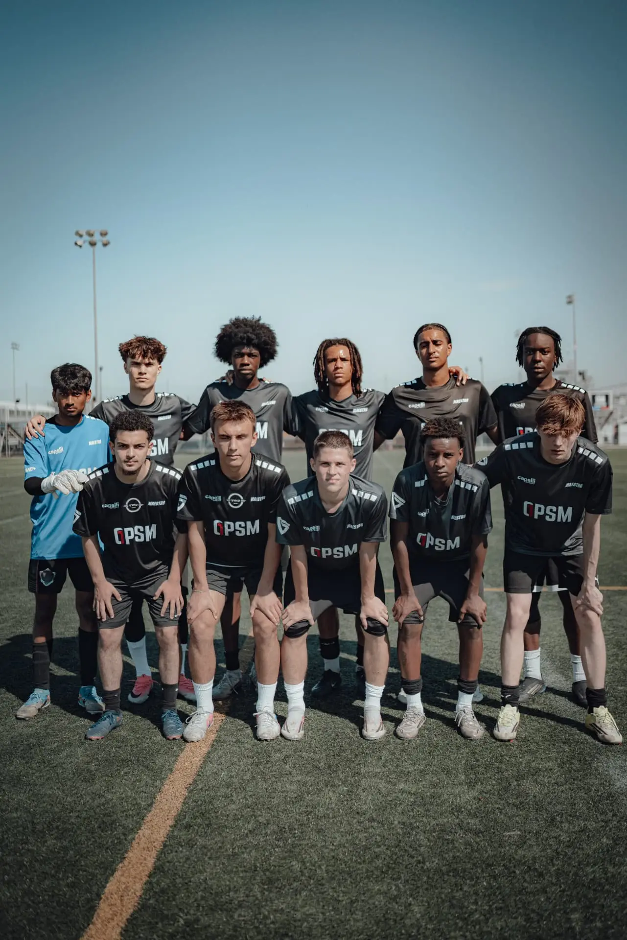 Team photo of the black squad before kickoff