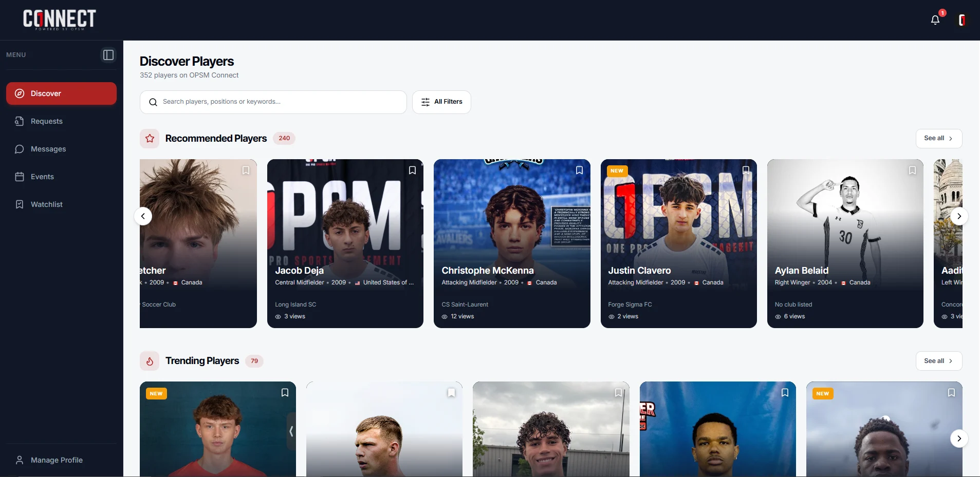 Scouting dashboard view 1
